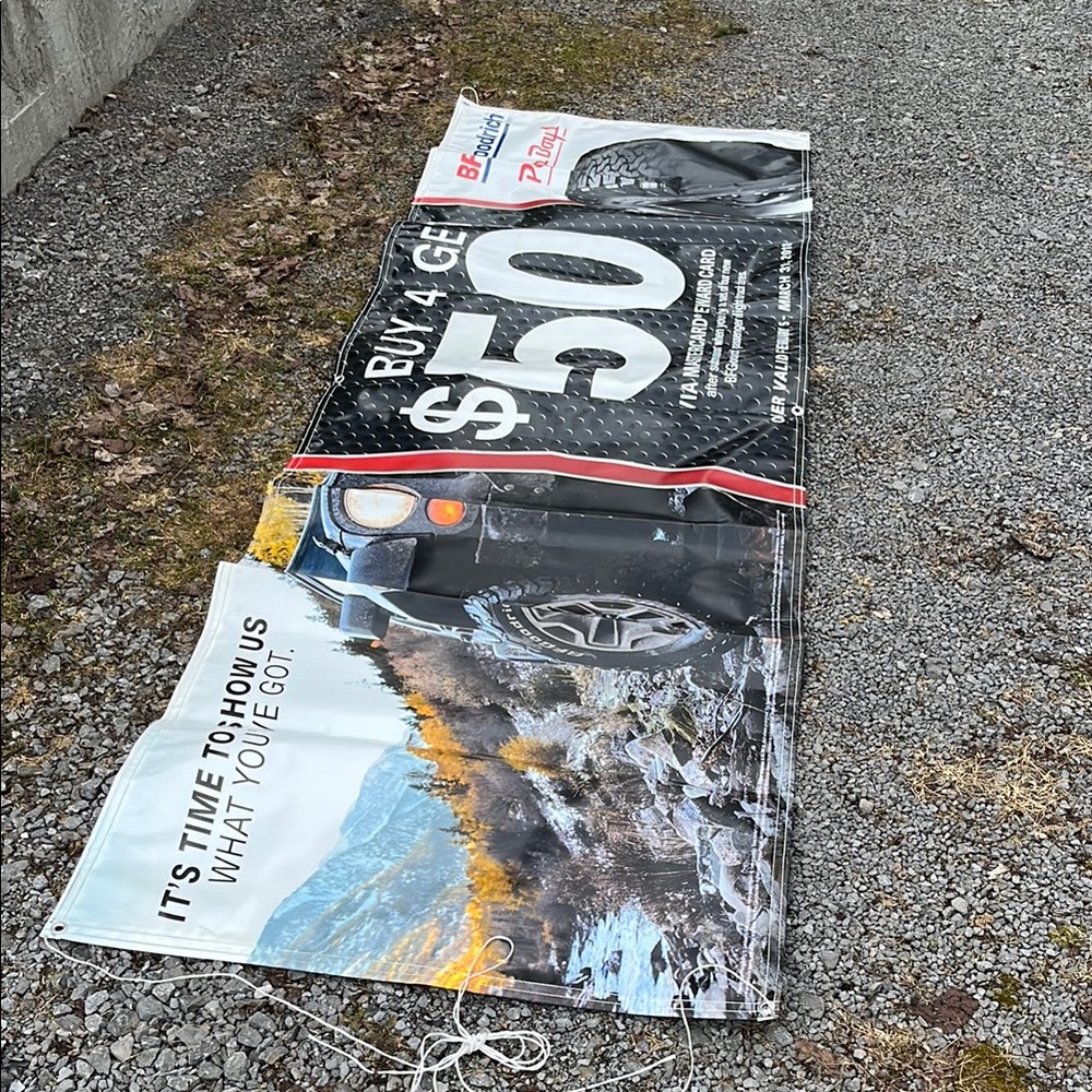 Pepboys BFGoodrich 3’x9.5’ Vinyl Tire Promotional Banner